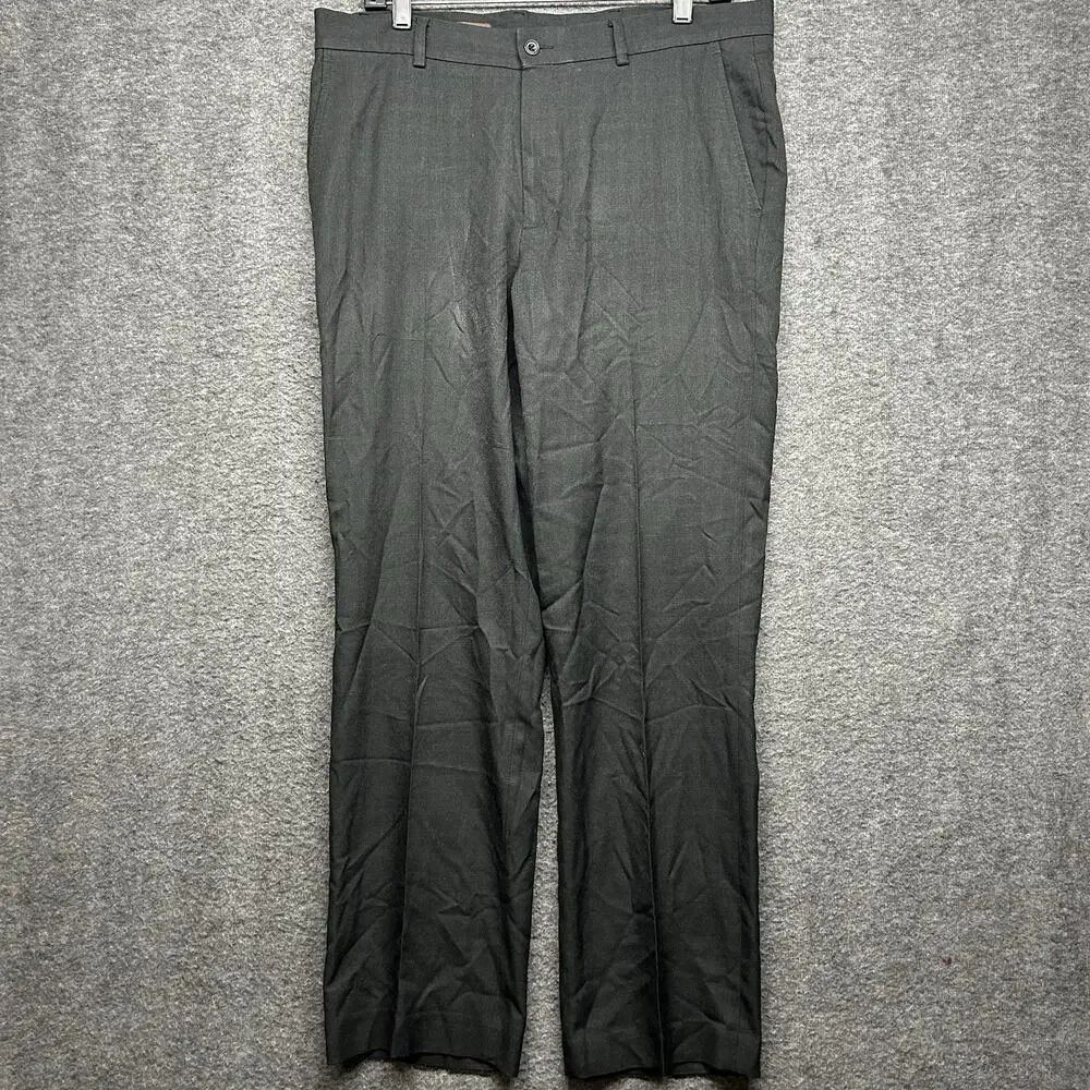 Perry Ellis Portfolio Men Pant 34x30 Black Polyester Blend City Fit Dress Pants - Picture 1 of 6